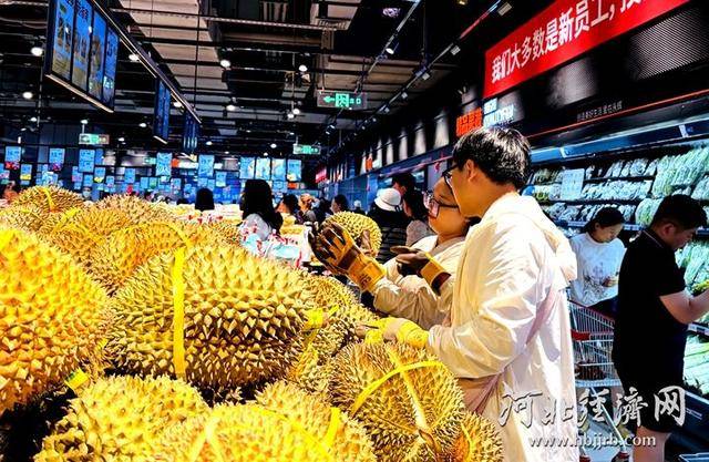 榴莲卖出1吨多<strong></p>
<p>蜘蛛</strong>！永辉河北首家胖东来调改店开业首日销售额同比增10倍